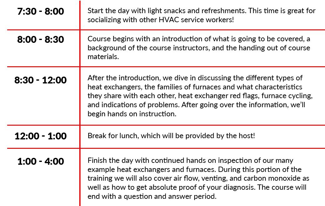 Schedule For Eight-Hour Training Seminar